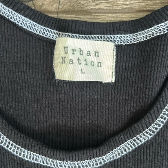 Urban Nation Black Sleeveless Dress 100% Cotton Size Large - Picture 2 of 6